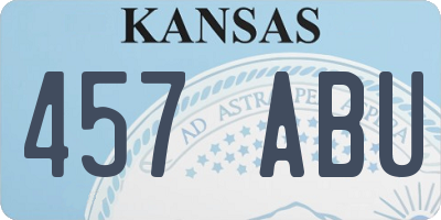 KS license plate 457ABU