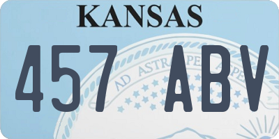 KS license plate 457ABV