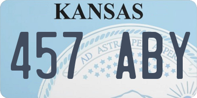 KS license plate 457ABY