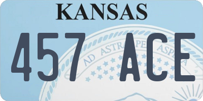 KS license plate 457ACE