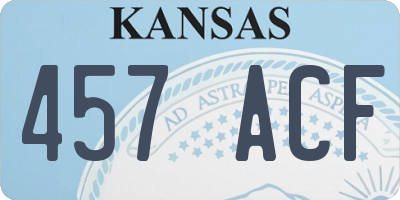 KS license plate 457ACF