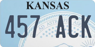 KS license plate 457ACK