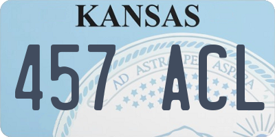 KS license plate 457ACL
