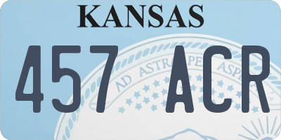 KS license plate 457ACR