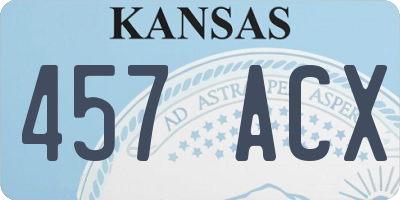 KS license plate 457ACX