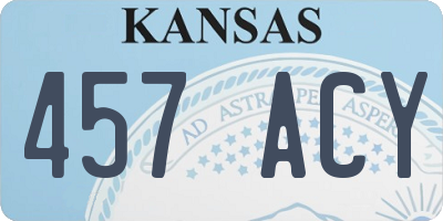 KS license plate 457ACY