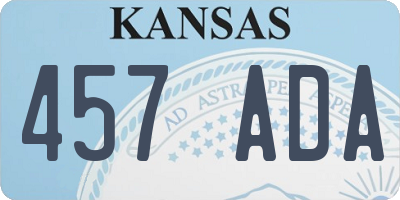 KS license plate 457ADA