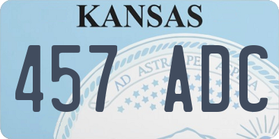 KS license plate 457ADC