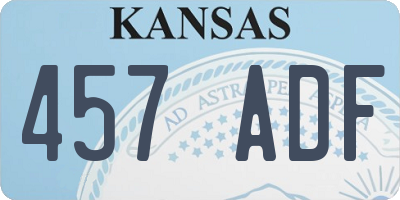 KS license plate 457ADF