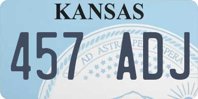 KS license plate 457ADJ
