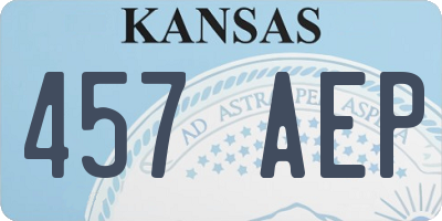 KS license plate 457AEP