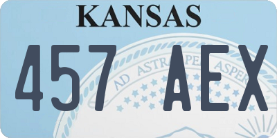 KS license plate 457AEX