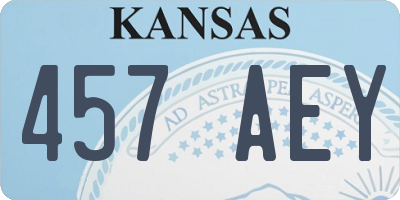 KS license plate 457AEY