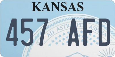 KS license plate 457AFD