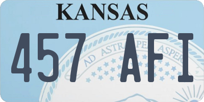 KS license plate 457AFI