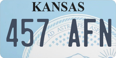 KS license plate 457AFN