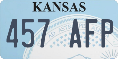 KS license plate 457AFP