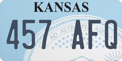 KS license plate 457AFQ
