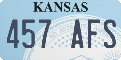 KS license plate 457AFS
