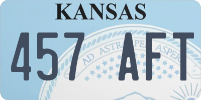 KS license plate 457AFT