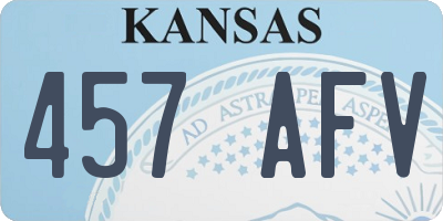 KS license plate 457AFV
