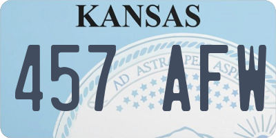 KS license plate 457AFW