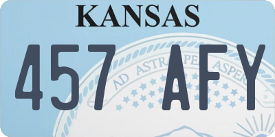 KS license plate 457AFY
