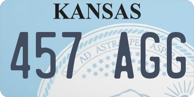 KS license plate 457AGG
