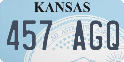 KS license plate 457AGQ