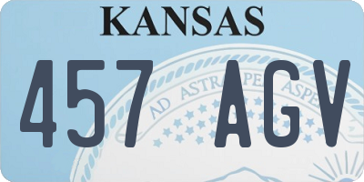 KS license plate 457AGV