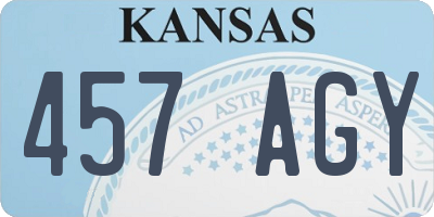 KS license plate 457AGY