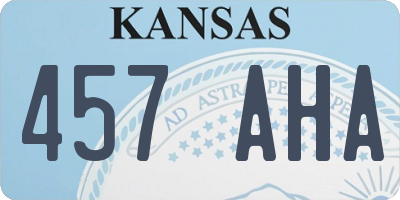 KS license plate 457AHA