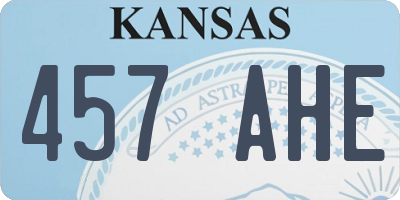 KS license plate 457AHE