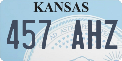 KS license plate 457AHZ