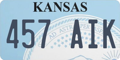 KS license plate 457AIK