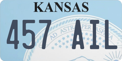 KS license plate 457AIL