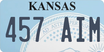 KS license plate 457AIM