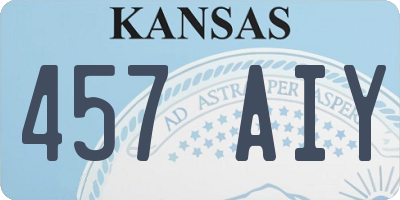 KS license plate 457AIY