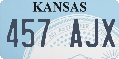 KS license plate 457AJX