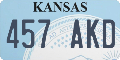 KS license plate 457AKD