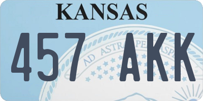 KS license plate 457AKK