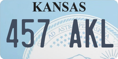 KS license plate 457AKL