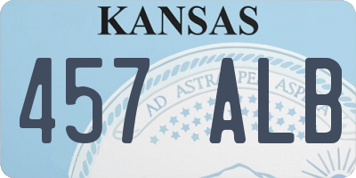 KS license plate 457ALB