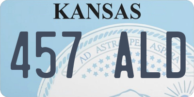 KS license plate 457ALD
