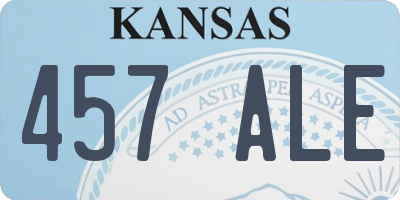 KS license plate 457ALE