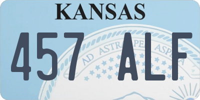 KS license plate 457ALF