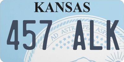 KS license plate 457ALK