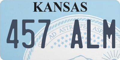 KS license plate 457ALM