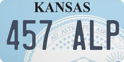 KS license plate 457ALP