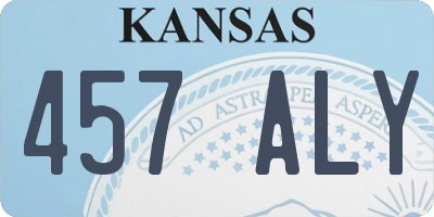KS license plate 457ALY